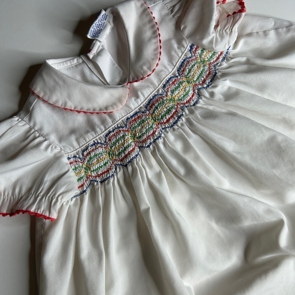 Vintage Cherubs Dress Baby Girls Size 18 months Smocked - Picture 10 of 10